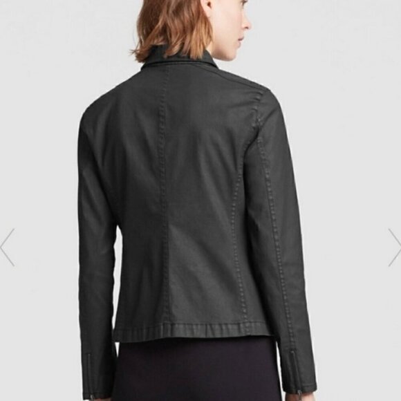 Eileen Fisher Vegan Leather Moto Jacket Small Petite - Picture 8 of 9